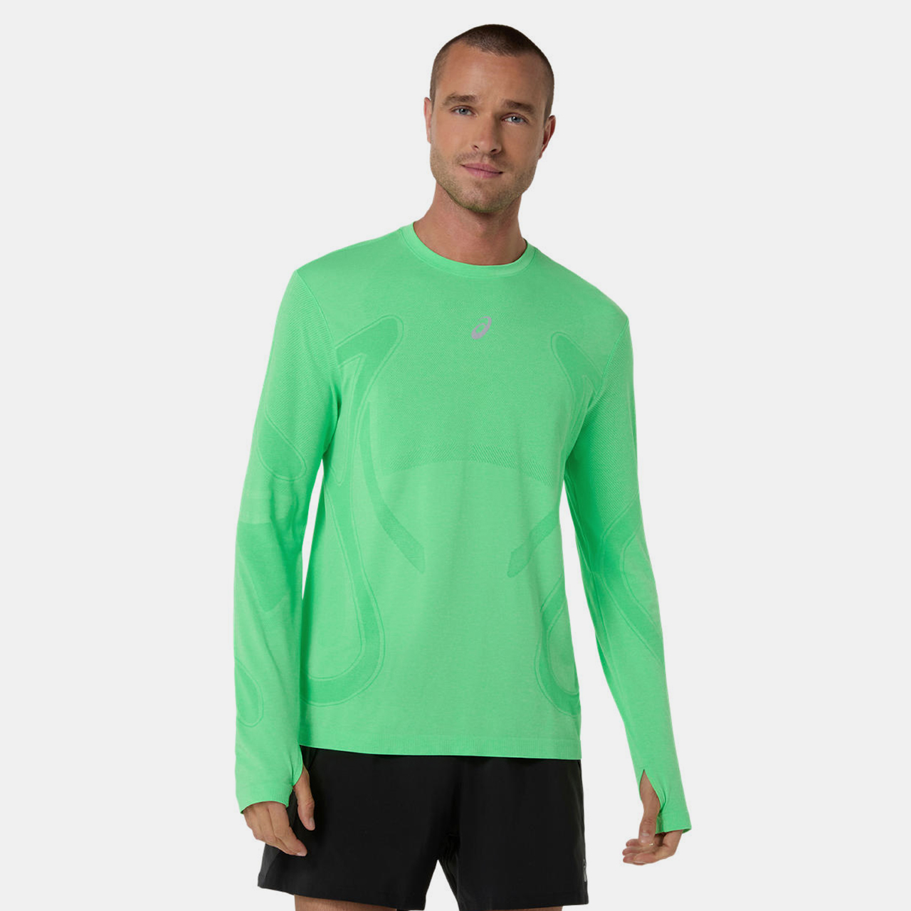 Asics Road Seamless Ls Top Erkek Yeşil Uzun Kollu Tshirt