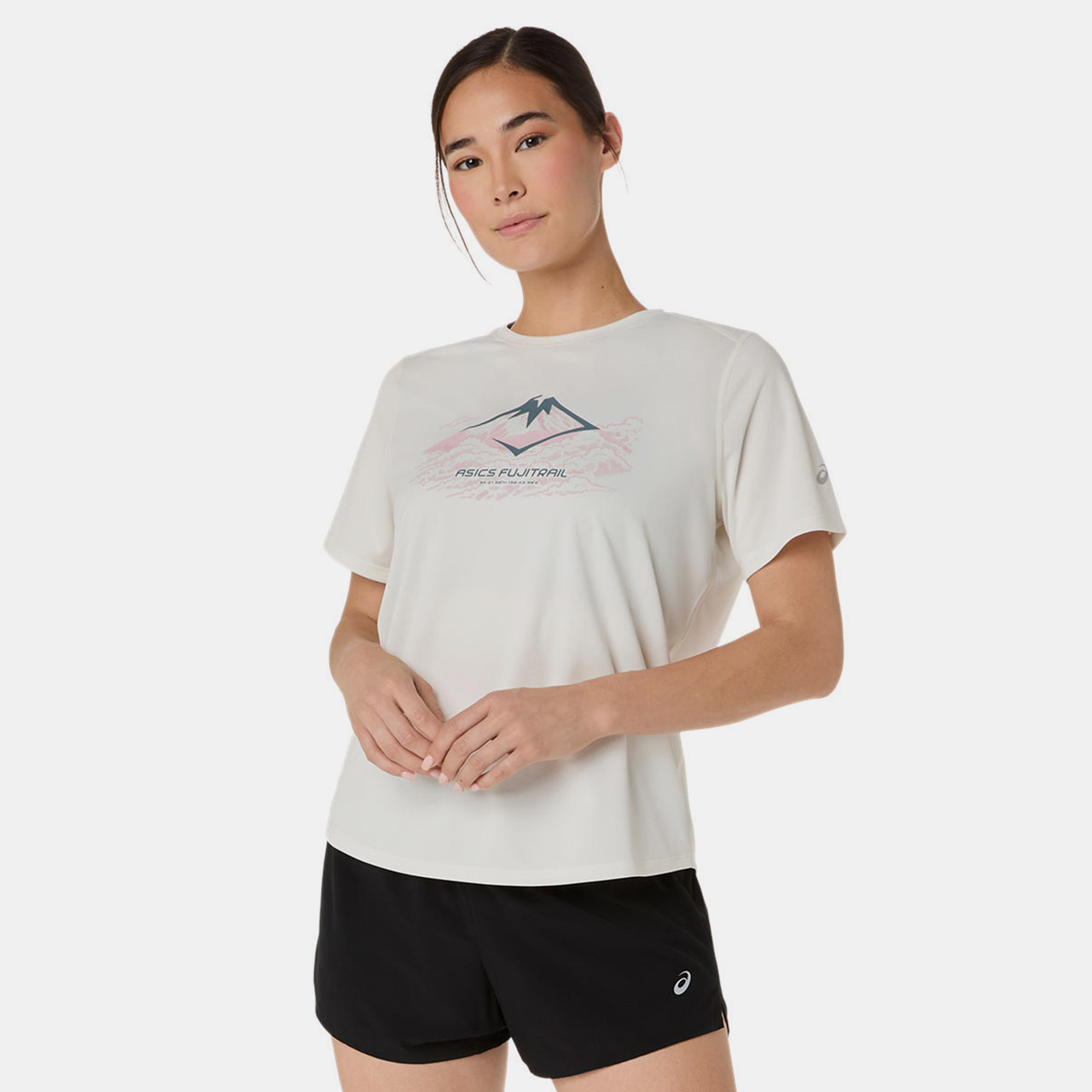Asics Fujitrail Logo Ss Top Kadın Bej Kısa Kollu Tshirt - 2012D432