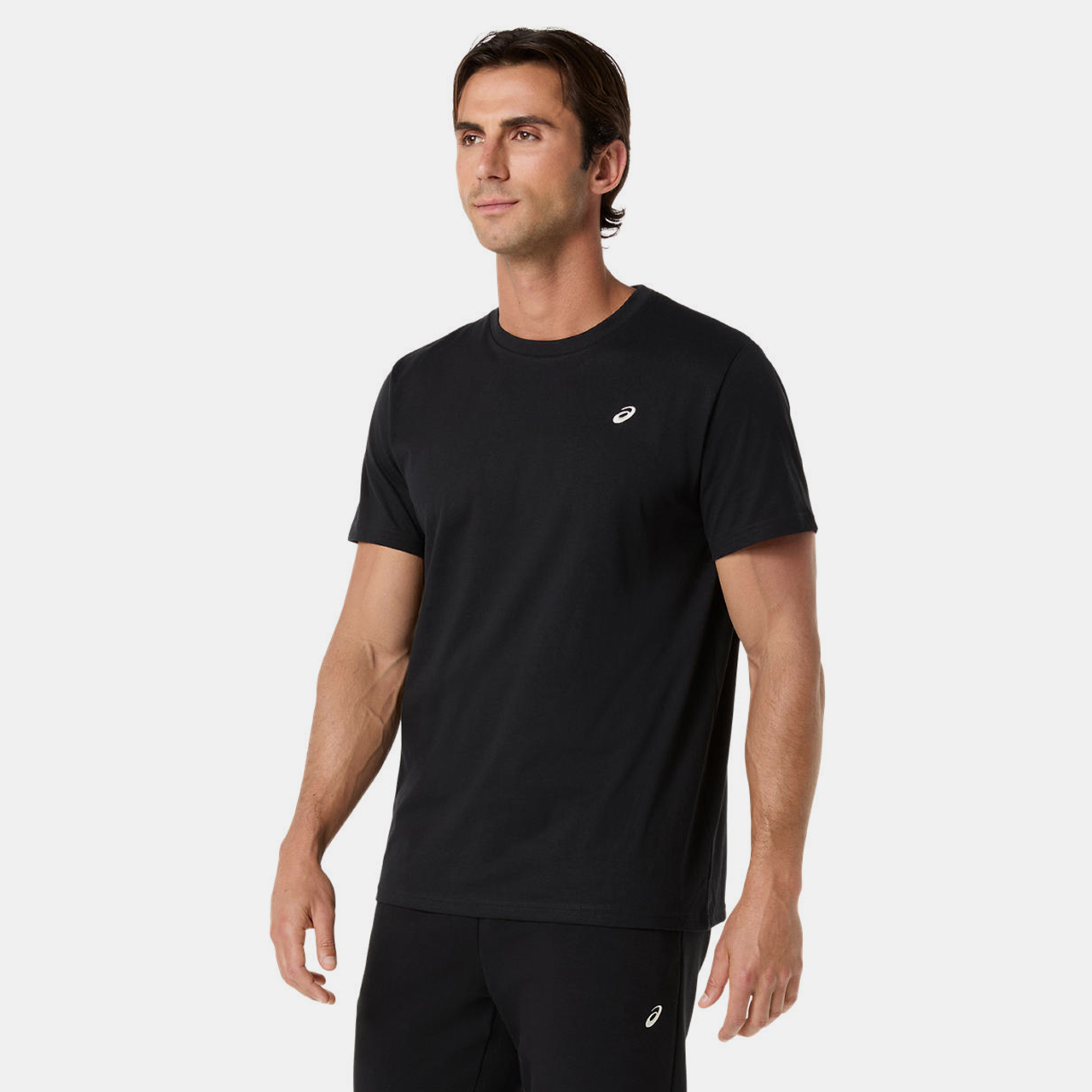 Asics Asics Spiral Embroidery Tee Erkek Siyah Kısa Kollu Tshirt