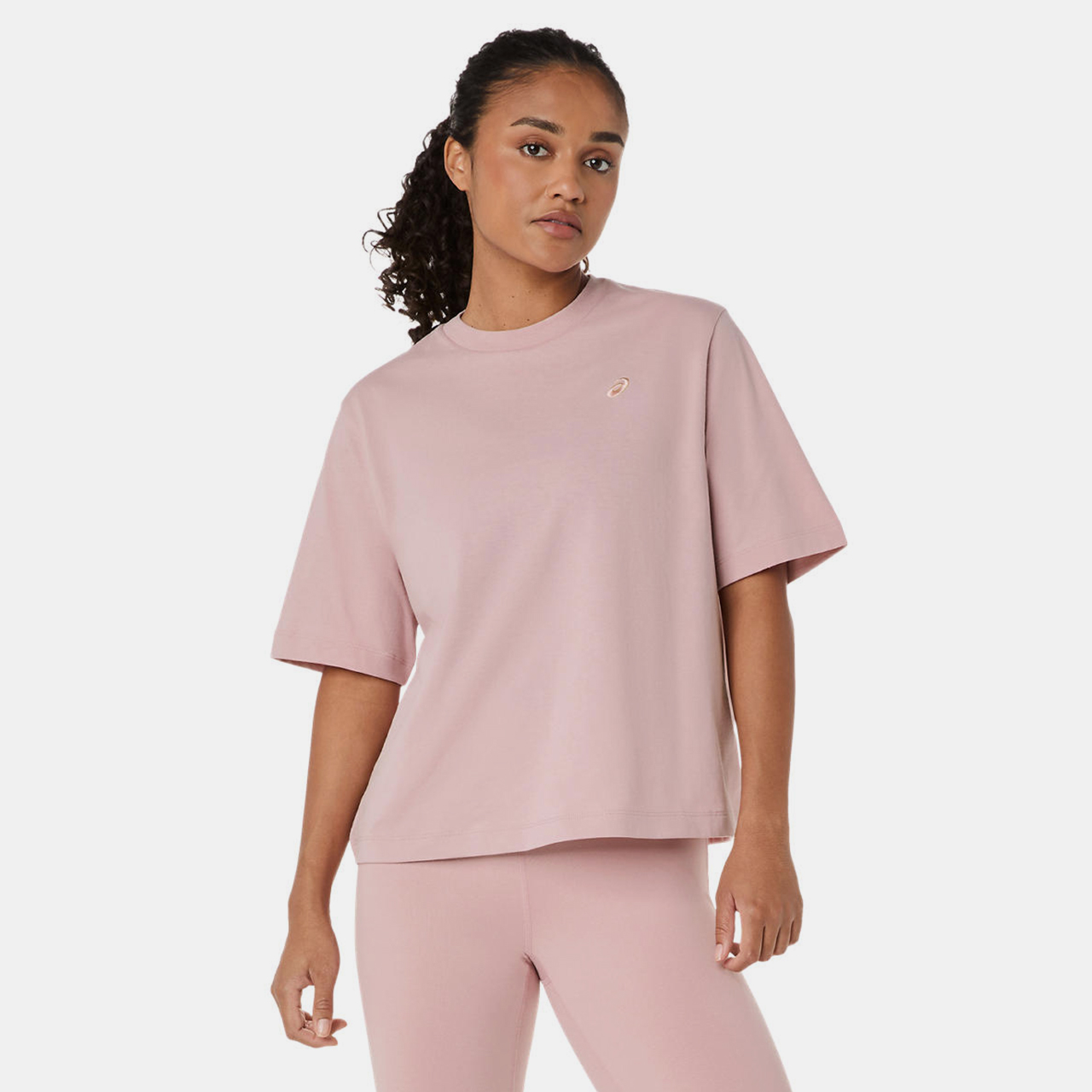 Asics Asics Spiral Embroidery Relaxed Tee Kadın Pembe Kısa Kollu