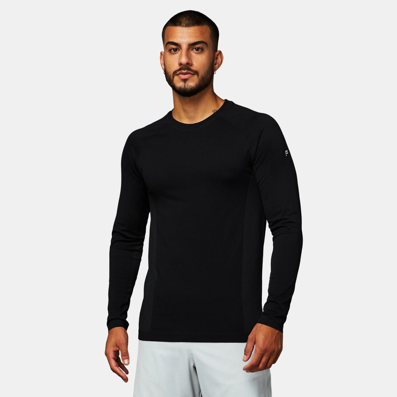 Fabletics The Training Day Long Sleeve Tee Erkek Siyah Uzun Kollu