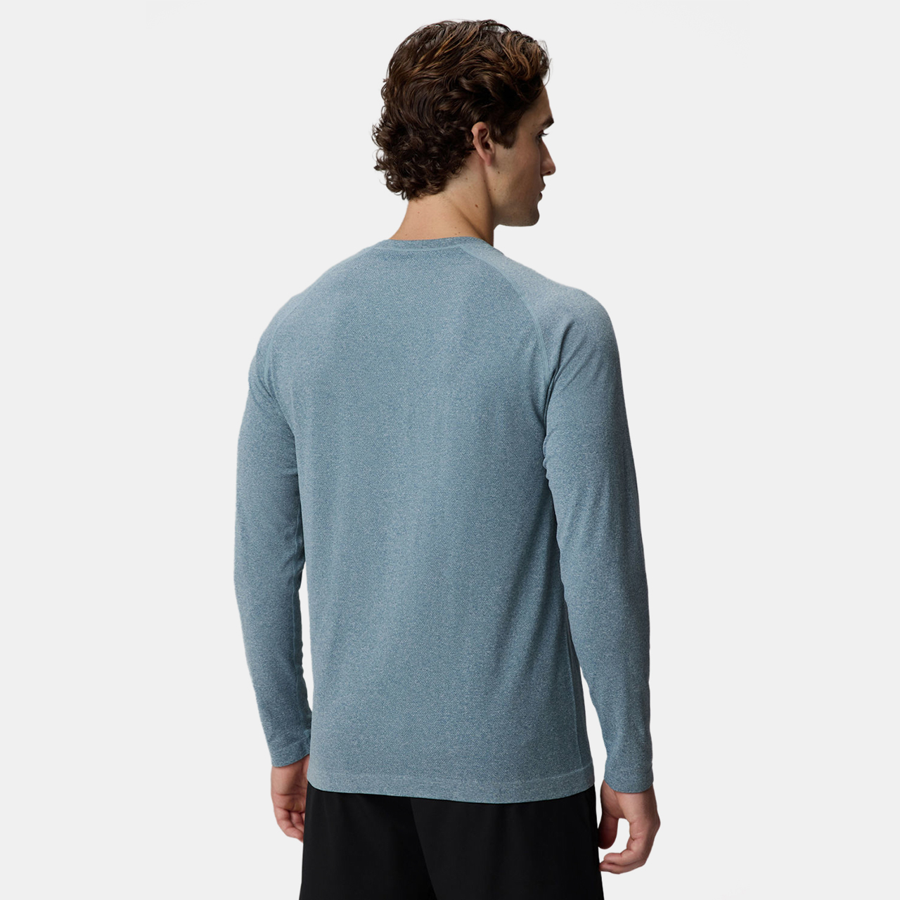 Fabletics The Training Day Long Sleeve Tee Erkek Mavi Uzun Kollu