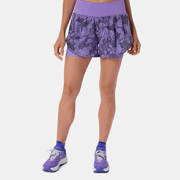 ASICS Road All Over Print 2-N-1 3.5In Short - 0